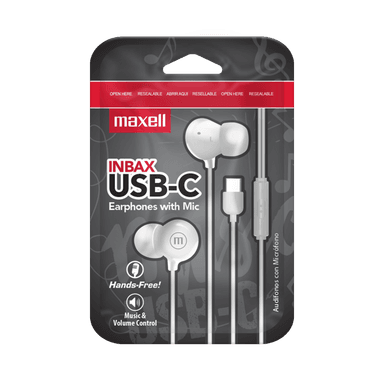 AUDÍFONOS MAXELL IN EAR IN-BAX BLANCO MICRÓFONO CONECTOR TIPO C - 3