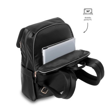 MOCHILA EJECUTIVO PORTA PC 16' BEL 2.0 NEGRO MUJER - 4