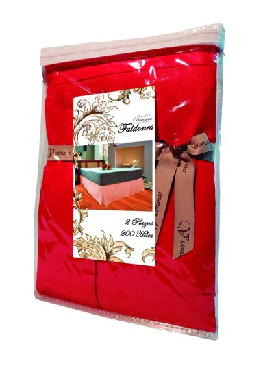 FALDON 200 HILOS 2 PLAZA LISO ROJO VICTORIANAS - 3