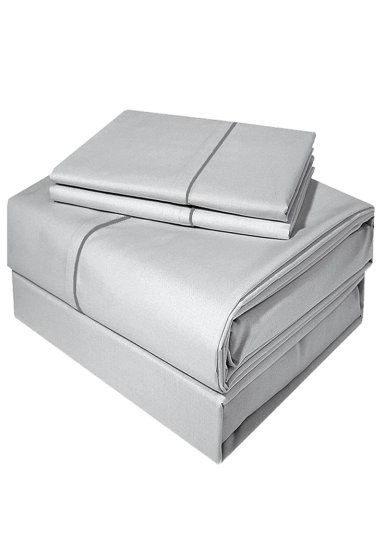 JUEGO DE SABANAS 300 HILOS 2P DARK DELICATO GRIS VICTORIANAS - 1