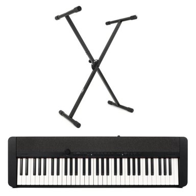 PACK TECLADO CASIO CT-S1 NEGRO + ATRIL DE TUBO SIMPLE - 1