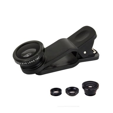 KIT DE LENTES DBLUE 3 EN 1 OJO DE PEZ PARA CAMARA DE CELULAR - 1