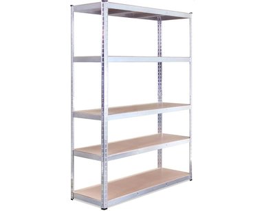 ESTANTE METALICO GALVANIZADO 180X90X40CM 5 REPISAS DE MDF AJUSTABLES 175K POR REPISA - 1