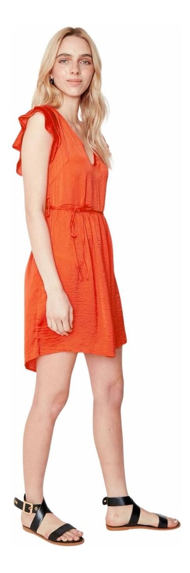 VESTIDO ANNA CORTO CORAL - 2