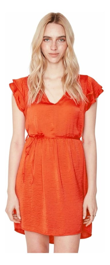 VESTIDO ANNA CORTO CORAL - 5