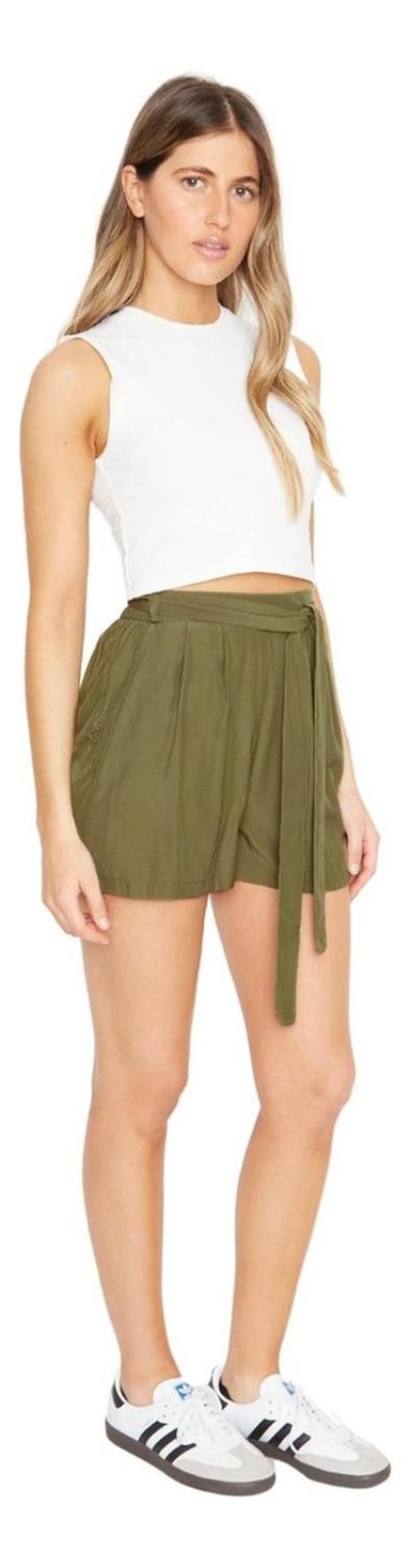 SHORT MUJER JACINTA TIENDA VERDE GRETA CON LAZO III - 2