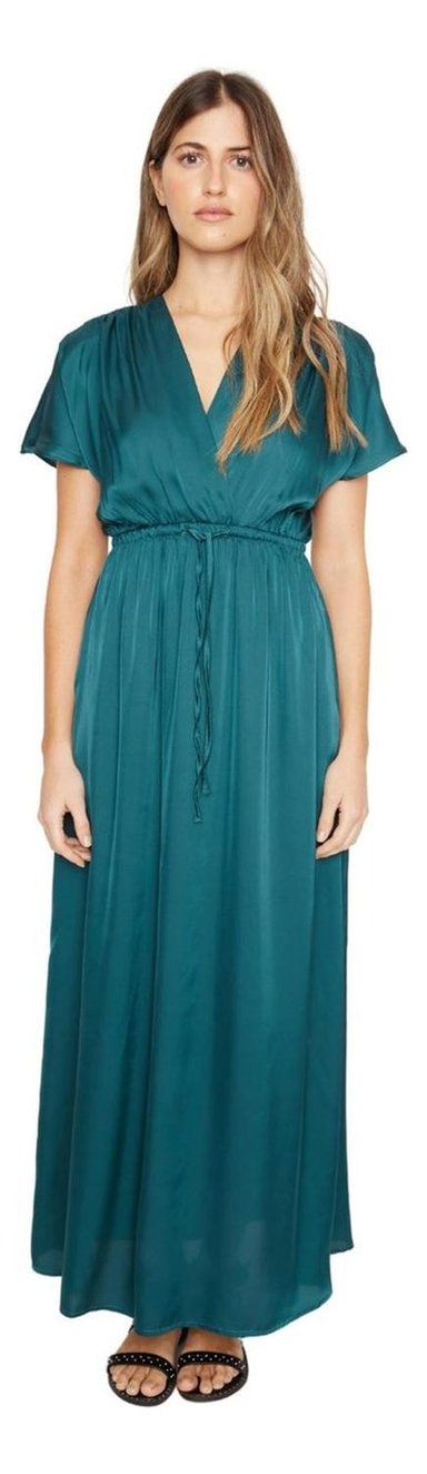 VESTIDO LUCILA SATIN PETROLEO JACINTA TIENDA - 1