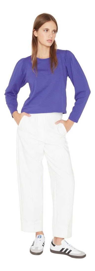 POLERA ALICIA MANGA LARGA AZUL JACINTA TIENDA - 4