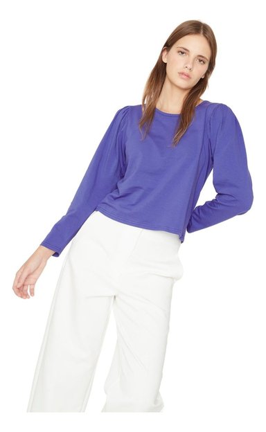 POLERA ALICIA MANGA LARGA AZUL JACINTA TIENDA - 5