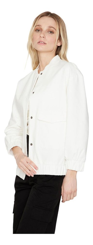 CHAQUETA BOMBER MANGA LARGA BLANCA JACINTA TIENDA - 2