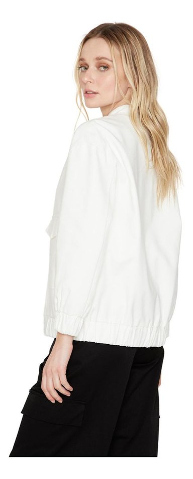 CHAQUETA BOMBER MANGA LARGA BLANCA JACINTA TIENDA - 3