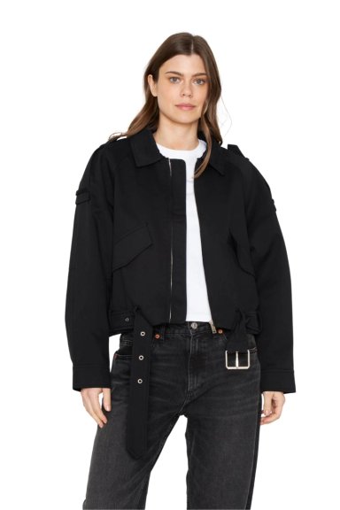 CHAQUETA AVIADORA COTTON NEGRA JACINTA TIENDA - 2