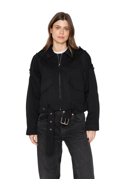 CHAQUETA AVIADORA COTTON NEGRA JACINTA TIENDA - 5