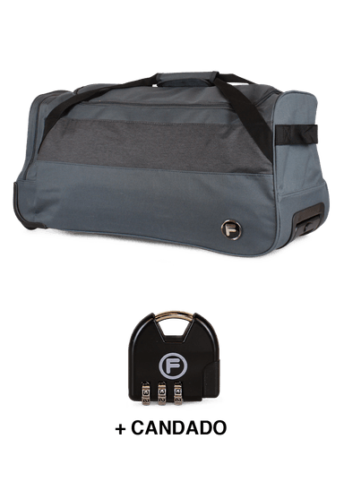 BOLSO DE VIAJE CON RUEDAS KROSS M 89 LTS GRIS + CANDADO F - 2