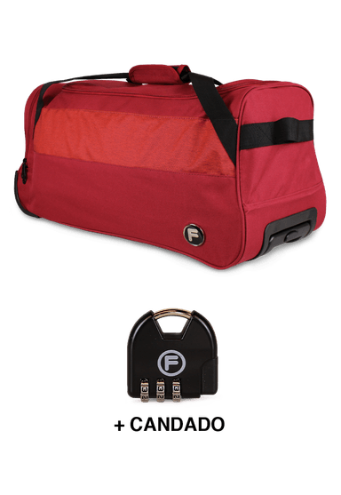 BOLSO DE VIAJE CON RUEDAS KROSS M 89 LTS ROJO + CANDADO F - 2