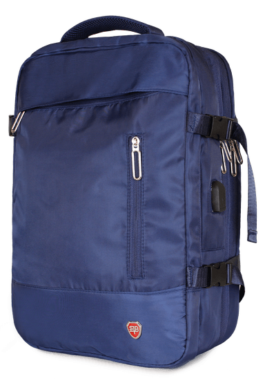 MOCHILA DE VIAJE VIRAL AZUL CON USB SWISS BAG - 2