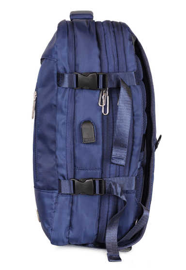 MOCHILA DE VIAJE VIRAL AZUL CON USB SWISS BAG - 4