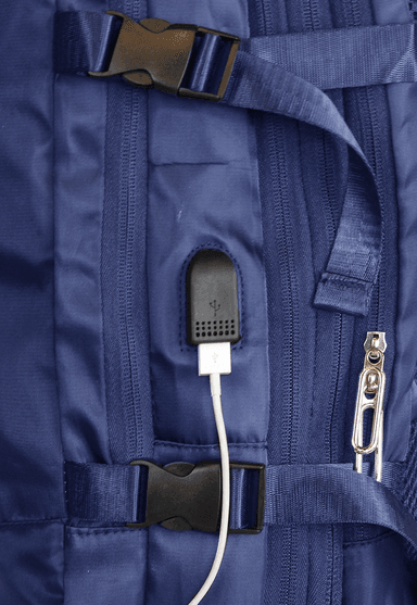 MOCHILA DE VIAJE VIRAL AZUL CON USB SWISS BAG - 7