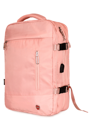 MOCHILA DE VIAJE VIRAL ROSADA CON USB SWISS BAG - 2