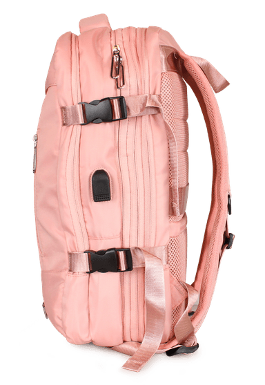 MOCHILA DE VIAJE VIRAL ROSADA CON USB SWISS BAG - 4