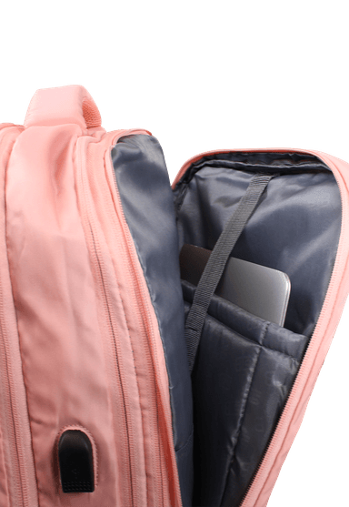 MOCHILA DE VIAJE VIRAL ROSADA CON USB SWISS BAG - 6