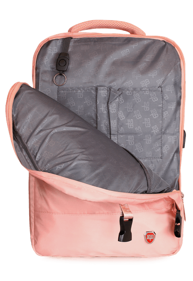 MOCHILA DE VIAJE VIRAL ROSADA CON USB SWISS BAG - 9