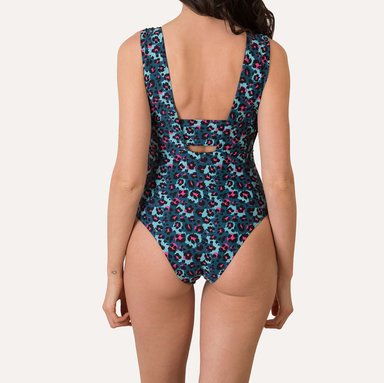 TRAJE DE BAÑO MUJER FLORES 32563 TRAJE BAÑO ESCOTADO - 2