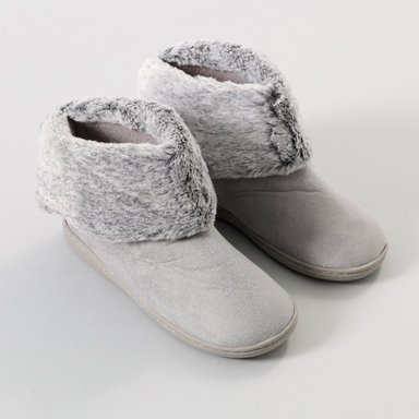 PANTUFLA MUJER FLORES 33304 BOTA SUEDE Y FUR - 2