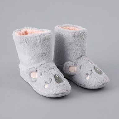 BOTA PANTUFLA ANIMALES MUJER PLATEADO - 1