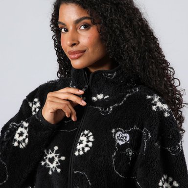 POLERÓN PIJAMA MUJER CORALFLEECE CON CUELLO ALTO EN COLOR NEGRO - 2