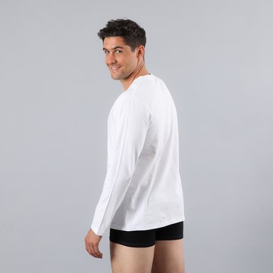 CAMISETA HOMBRE ESCOTE V EN COLOR BLANCO - 2