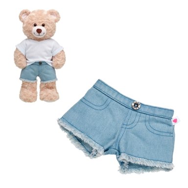 SHORT BLUE JEANS FLECOS BUILD A BEAR PARA PELUCHES - 1