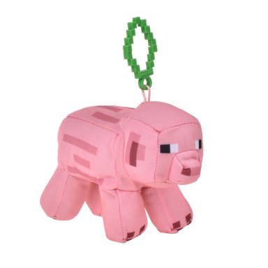 PELUCHE MINECRAFT CERDO CON CLIP PARA MOCHILA - 3