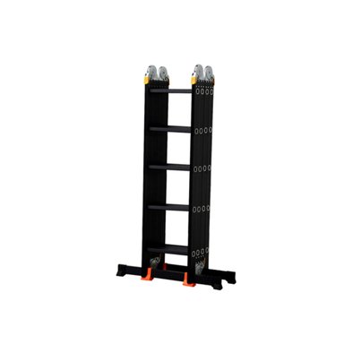 ESCALERA IGPRO PROFESIONAL HEAVY DUTY 5.7 MT 20 PELDAÑOS NEGRA NEGRO - 1
