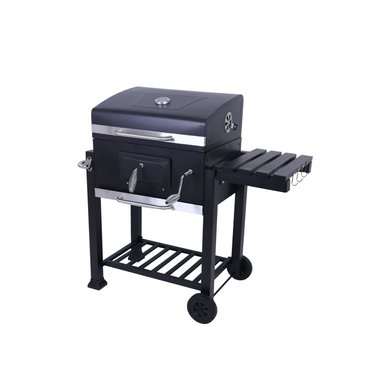 PARRILLA CARBÓN CON TAPA Y RUEDAS + TERMÓMETRO - 1