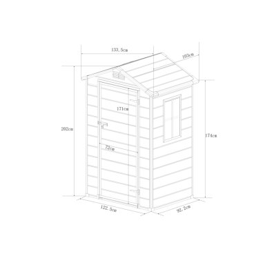 BODEGA JARDIN PLASTICO 134X103X204CM 1.37M2 - 2