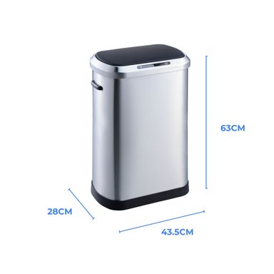 BASURERO IGPRO METALICO ACERO INOXIDABLE 50L SENSOR - 2