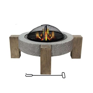 FOGON PARRILLA A LA PIEDRA MADERA 75X75X44CM - 1