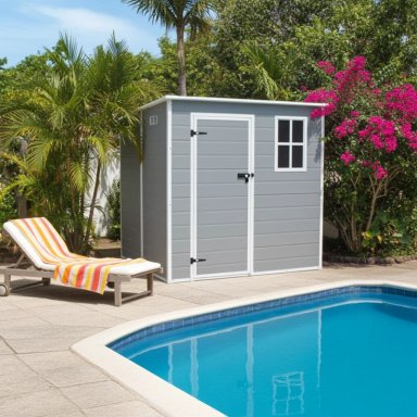 BODEGA JARDIN PLASTICO 6X6FT GRIS 3,3 M2 - 5