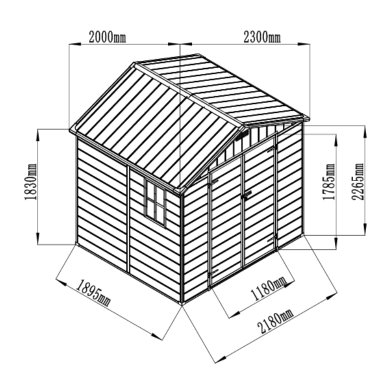 BODEGA JARDIN PLASTICO 7.5×6.5FT GRIS 4,6 M2 - 2