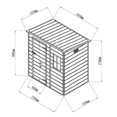 BODEGA JARDIN PLASTICO GRIS 6X4FT / 2,3 M2 - 2