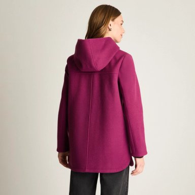 ABRIGO CON GORRO FORRADO EN PIEL MAGENTA - 2