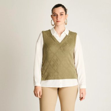 POLERA VERDE ESTILO DOBLE PIEZA - 1
