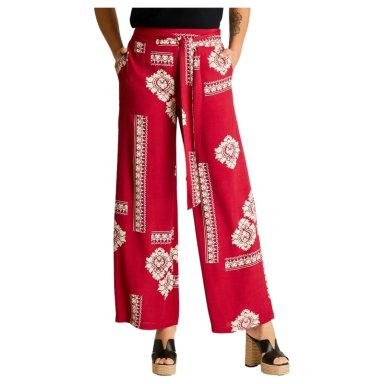 PANTALON SPORT ROJO PALAZZO NO ELASTICADO CALCE NORMAL - 1