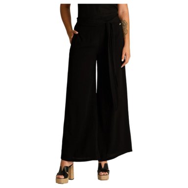 PANTALON SPORT NEGRO PALAZZO NO ELASTICADO CALCE NORMAL - 1