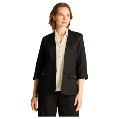 BLAZER NEGRO MANGA 3/4 LINO - 1