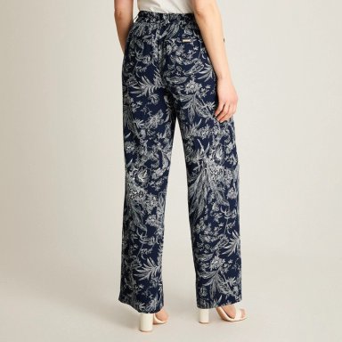 PANTALON CASUAL PALAZZO AZUL ESTAMPADO - 2