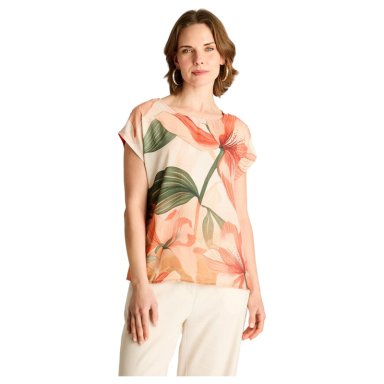 POLERA NARANJO FLORAL CALCE HOLGADO - 1