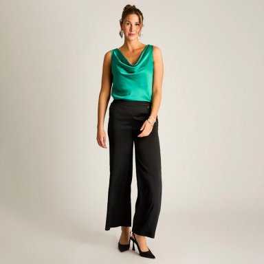 PANTALON PALAZZO NEGRO ELEGANTE - 4