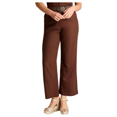 PANTALON PALAZZO LINO FORMAL CAFE  CON CINTURON - 1